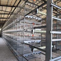 Système complet de cages automatiques en batterie de type H pour l'élevage de poules pondeuses en bâtiment fermé
