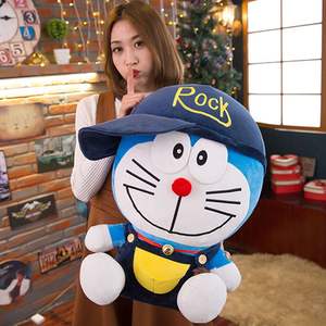 Boneka Kucing Gemuk Biru Lucu dengan Topi, Bantal Kucing Bulat Besar, Cocok untuk Anak Laki-laki dan Perempuan Sebagai Hadiah Festival - Product Image 2