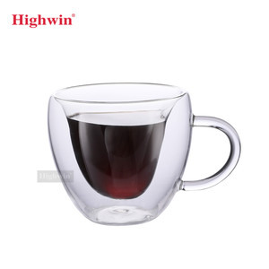 HIGHWIN Tazza da <span class=keywords><strong>Caffè</strong></span> a Forma di <span class=keywords><strong>Cuore</strong></span> in Vetro Borosilicato a Doppia Parete Termoisolante 180ml 240ml - Product Image 5