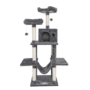 Multi-Level Wood <strong>Cat</strong> Tower Large <strong>Cat</strong> Condo Climbing Frame with <strong>Scratching</strong> <strong>Posts</strong> Indoor Activity Center for <strong>Cats</strong> - Product Image 3