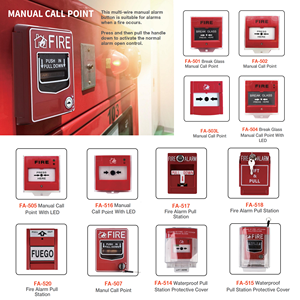 <span class=keywords><strong>Station</strong></span> de traction manuelle d'alarme incendie réinitialisable en matériau métallique étanche - Product Image 5