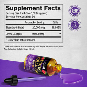 OEM/ODM Biotin & kolagen cairan tetes pertumbuhan rambut suplemen Vitamin untuk kuku kuat & sehat kulit Biotin kolagen tetes - Product Image 6