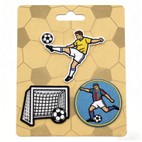 Parches Termoadhesivos Bordados de Tela Tejida de Pelo de Cabra para Balones de Fútbol y Deportes, Personalizados de Fábrica
