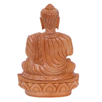 Statue de Bouddha chinoise artisanale en bois de 6 pouces, figurine spirituelle polie de forme irrégulière, idole décorative pour table, maison ou temple