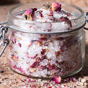 MARS Usine Vente en gros Marque privée Bain de <span class=keywords><strong>sel</strong></span> coloré écologique avec cuillère en bois pour aromathérapie SPA Exfoliant - Product Image 1