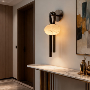Lámpara de pared moderna con cuerpo de bronce, pantalla blanca, fuente de luz LED E27, montada en la pared para decoración de dormitorio y sala de estar - Product Image 1