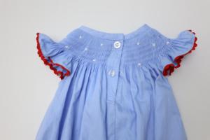 Qingli OEM 사용자 정의 공장 손 훈제 아기 소녀 거품 장난 꾸러기 커프 프릴 스냅 단추 폐쇄 및 2 개의 단추 - Product Image 5