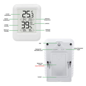 <span class=keywords><strong>Monitor</strong></span> Suhu dan Kelembapan Ruangan Digital Modern, Perekaman Maks/Min, Dioperasikan dengan Baterai, ABS, OEM/ODM, Berperingkat IP55, Garansi 1 Tahun - Product Image 4