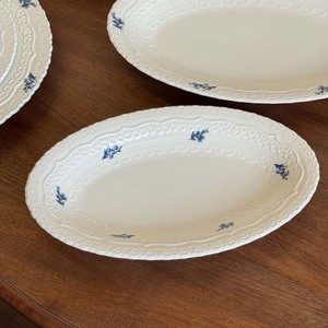 Blue Flower Embossed Ceramic Bowl Vintage Relief Porcelain Dinnerware Plant for Casual Dining Parties <b>Table</b> Settings Includes - Product Image 4