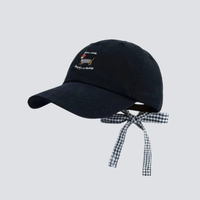 Gorra de Béisbol con Lazo Bordado de Dibujos Animados, Unisex, Primavera-Verano, Protección Solar, Transpirable, Impermeable, con Visera que Favorece el Rostro