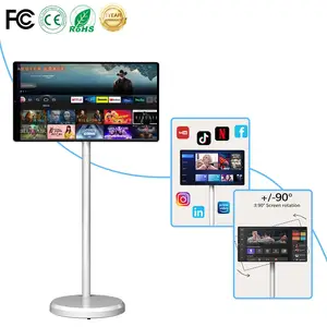 Stand By Me Tv 21.5 pouces Facebook Tiktok lecteur vidéo Lcd écran tactile rotatif Portable Tv interactif Smart Tv avec batterie