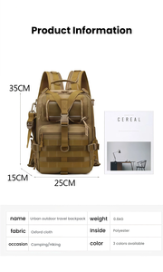 กระเป๋าเป้สะพายหลังลายพรางสำหรับตกปลากลางแจ้ง ทนทานต่อสภาพอากาศ กระเป๋าเป้ 2-in-1/กระเป๋าแบบยุทธวิธี ความจุขนาดใหญ่ สะพายไหล่คู่ - Product Image 5