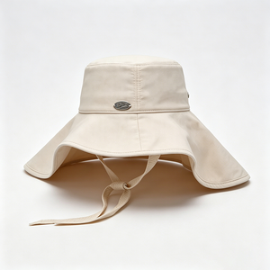 Chapeau Bob Ajustable Crème avec Logo, Léger, Anti-Vent, Protection Solaire, Séchage Rapide, Casquette Décontractée de Pêche pour Femme - Product Image 3