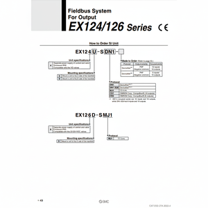 SMC pneumatics ระบบ Fieldbus EX124U-SMJ1สำหรับ input และ output (Io) - Product Image 1