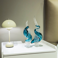 Exquis fait à la main bleu Entangle artisanat Murano Art Sculpture artisanale en verre pour la décoration de la maison