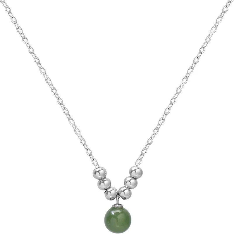 green bead necklace