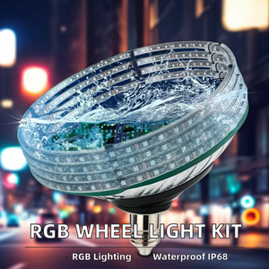 مصباح مركز سيارة LED RGB مزدوج التدفق بوصة مقاوم للماء شريط نيون ضوء عجلة مصباح جو 12 فولت جهد جديد - Product Image 6