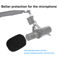 Filtre anti-vent en mousse acoustique pour microphone compatible SM7B, protection anti-pop pour enregistrement de podcast, noir