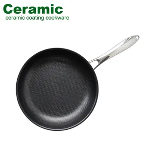 2024 Promotion PFAS Free Hybrid Nonstick Frying Pan 304 Stainless Steel Skillet Cooking Honeycomb Pan