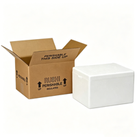 Boîte d'expédition isotherme en polystyrène, cartons réfrigérants en mousse blanche, emballage thermo-chiller en polystyrène pour la chaîne du froid des aliments surgelés