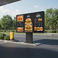 Affichage LCD robuste IP65 3000 nits pour drive-thru, signalisation numérique, menu numérique DOOH pour QSR, kiosque publicitaire extérieur résistant aux intempéries