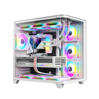 AntarcChill White Sea View PC Case Mid-Tower ATX Desktop Office Computer Case with HD Audio Port in Stock