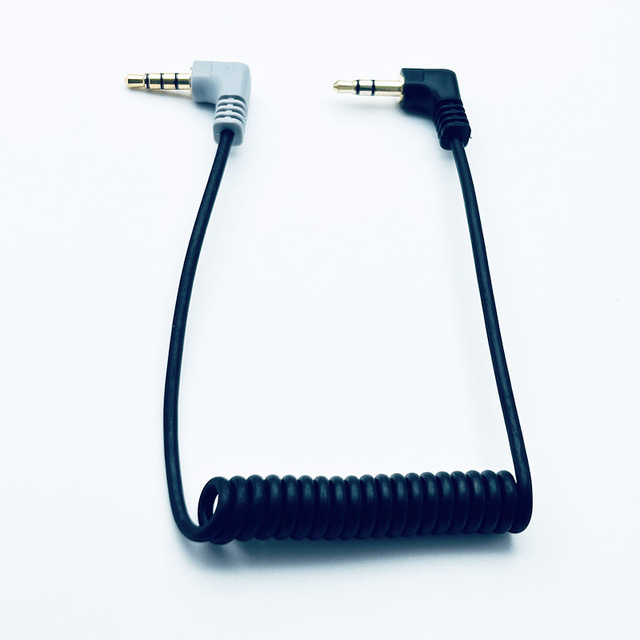 HL HL23-3.5 3.5mm Aux Audio PVC Jacket Braid Shielding Bare Copper Conductor Male-Male Spring Coiled Screw Lock DSLR Camera