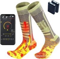 Chaussettes chauffantes d'hiver pour hommes et femmes, chauffage intégral du pied contrôlé par application, 5000mAh*2, rechargeables, lavables, en spandex, chaussettes électriques