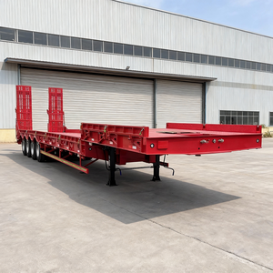 <span class=keywords><strong>Semi</strong></span>-<span class=keywords><strong>remorque</strong></span> surbaissée robuste à 4 essieux 80t avec échelle hydraulique pour le transport de machines - Product Image 1