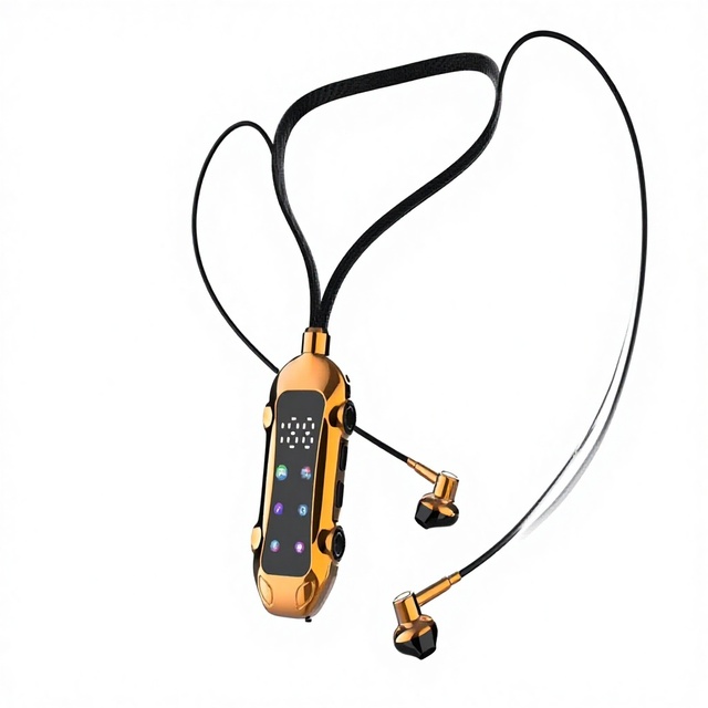BT6.0 Wireless Necklace Headphones with Digital Display Active Noise Cancellation & IPX5 Waterproof for Phone Gaming