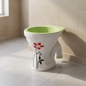 WC européen à siphon en P, sanitaires modernes en céramique, cuvette de toilettes EWC colorée à double impression pour salle de bain - Product Image 3