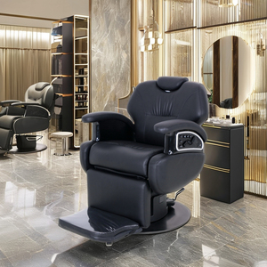 Chaise de barbier électrique antique D avec base en acier inoxydable <span class=keywords><strong>Vibro</strong></span> Massage et support de sèche-cheveux pour meubles de salon pour salons de coiffure - Product Image 3