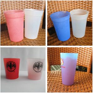 Custom 16Oz Fluted Plastic Stadium <b>Cups</b> With <b>Lid</b> Color Changing for Camping Personalized Outdoor Recreation - Product Image 3
