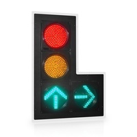 Pemasok Lampu Lalu Lintas Dia.300mm(12inci) Lensa Bening Merah Kuning Dengan Lampu LED Panah Lurus dan Belok Kanan