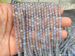 Perles de pierres précieuses rondes lisses en labradorite naturelle de qualité AAA, 2 mm, 3 mm, 4 mm, 6 mm, perles en vrac pour la fabrication de bijoux, vente en gros - Product Image 2