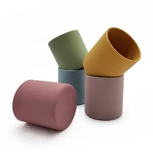 Tazza Sippy in Silicone per bambini senza BPA sicura di alta qualità per bambini tazza di paglia da allenamento per bambini infrangibile con coperchio