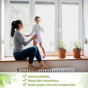 Kits de maille d'écran de fenêtre noire pour fenêtres de maison filet à insectes avec crochet amélioré écrans de remplacement de bricolage auto-adhésifs pour Windows - Product Image 4