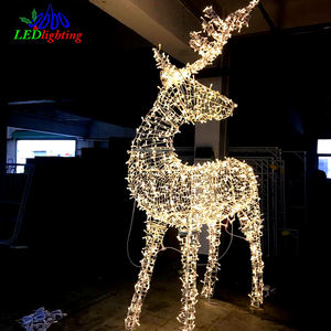 مصنع في الهواء الطلق كبير 3D عزر أدى مضاءة الحيوانات العملاقة عيد الميلاد الرنة للمناظر الطبيعية والزفاف الديكور استخدام هاليان - Product Image 6