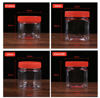 Pot de conservation alimentaire cylindrique en plastique PET écologique de 200 ml à 1,5 L avec couvercle à poignée, design rond et plat PB-101 NO pour flocons d'avoine, bonbons, noix