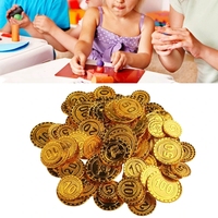 Logo personnalisé Pièces d'or Jeton de jeu PP & PS Puce de négociation Pièces de trésor de fête en plastique pour enfants Motif imprimé