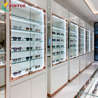 Vitrine d'exposition en bois pour lunettes avec éclairage LED, mobilier de magasin d'optique, équipement de vente au détail, vitrine personnalisée pour magasin de lunettes