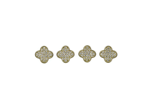 Orecchini a perno placcati oro a forma di fiore con strass di cristallo per donna, gioielli alla moda in stile francese, design in lega con micro inserti - Product Image 1