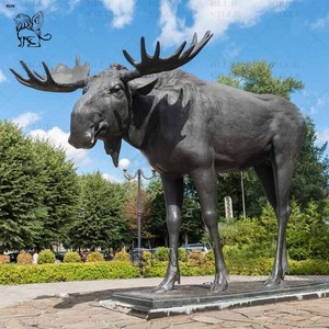 Statua Moderna Astratta di Ippopotamo in Bronzo BLVE, Scultura Animale in Rame Fuso per Giardino, Esterni, Casa, Hotel, Parco, Decorazione Paesaggistica Artistica - Product Image 3
