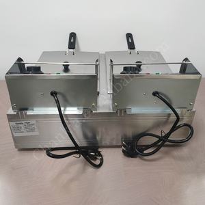 12L <span class=keywords><strong>Double</strong></span> Réservoirs Commercial En Acier Inoxydable <span class=keywords><strong>Friteuse</strong></span> À <span class=keywords><strong>Huile</strong></span> Électrique Haut Fourneau <span class=keywords><strong>Friteuse</strong></span> Pour Hôtel Poulet Frit Restaurant - Product Image 5