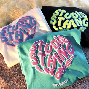 Fabricant OEM T-shirt personnalisé Graphique à impression bouffante T-shirt surdimensionné 100% coton de haute qualité Logo personnalisé - Product Image 1