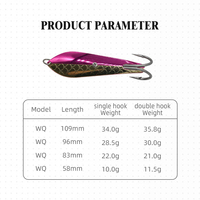 Leurre OEM Hessen WQ 5.8cm-10.9cm avec hameçon Bow Jig en acier inoxydable pour la pêche en haute mer, leurre artificiel dur pour gros poissons de mer et bar.