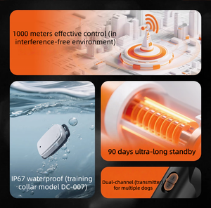 Usmileपेट रिमोट नियंत्रित कुत्ते प्रशिक्षण कॉलर इलेक्ट्रिक शॉक पालतू प्रशिक्षण कॉलर एंटी-बार्किंग डॉग प्रशिक्षण उपकरण - Product Image 5