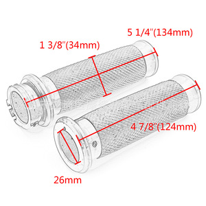 Puños de Manillar para Motocicleta Moshark, Negros y Plateados, de Goma CNC, Puño de Acelerador, Piezas de Modificación Retro - Product Image 4