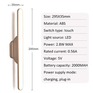 Luz <span class=keywords><strong>LED</strong></span> portátil para mesita de noche, lámpara de lectura con atenuación táctil, recargable por <span class=keywords><strong>USB</strong></span>, protección ocular, magnética, para oficina - Product Image 4