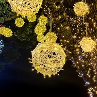 Esfera Navideña con Marco de Plástico, Luces LED RGB, IP65, Cambio de Color, Motivo Dinámico, Decoración Navideña para Interiores, Centros Comerciales, Hoteles, Salas de Estar